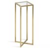 Kate and Laurel Jaspur Gold Square Glass End Table, 7" x 21" - Thumbnail 1