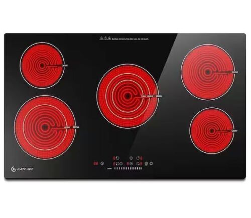36 in. 5 Elements Ceramic Radiant Electric Cooktop in Black with Hot Surface Indicator (8900W) - Lot 34JF