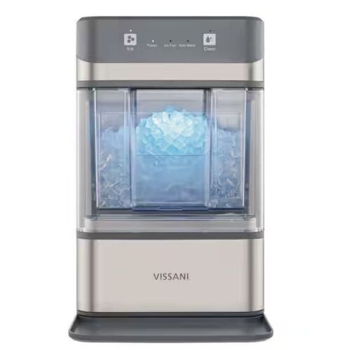 Vissani 34 lbs. Countertop Portable Nugget Ice Maker with Automatic Cleaning in Stainless Steel - Lot 36JF