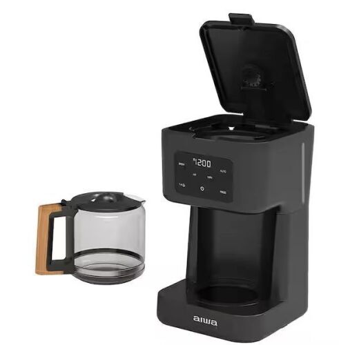 AIWA 12 Cup Black Drip Coffee Maker with Programmable Digital Display - Lot 927JF
