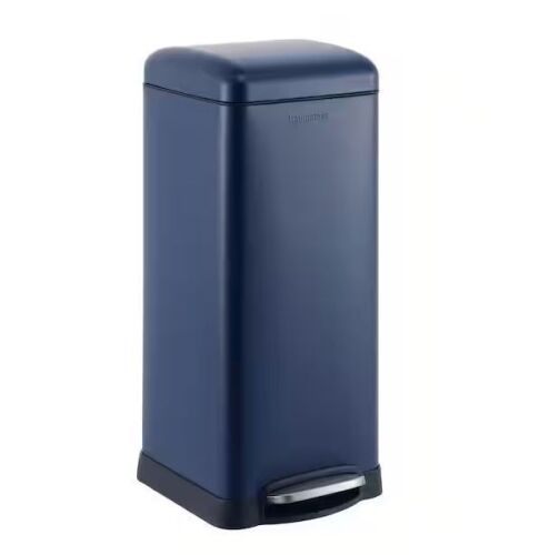 happimess Betty Retro 8-Gal. Step-Open Trash Can, Denim Blue - Lot 929JF