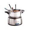 Nostalgia Electric Stainless Steel Fondue Pot, 6-Cup, with Temperature Control, 6 Forks, and Removable Pot - Thumbnail 1