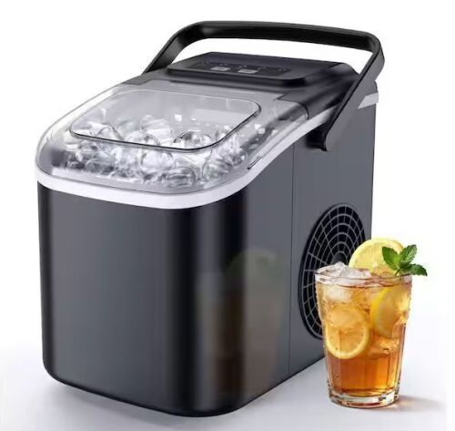 EUHOMY 8.5 in. 26 lb. Bullet-Shaped Countertop Portable Ice Maker in Gray with 2-Ice Sizes, 6 min/8-Pieces, Auto-Cleaning - Lot 941JF