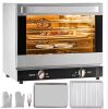 VEVOR Commercial Convection Oven, 66 L/60 qt.,Half-Size Countertop, 1800W 4-Tier Toaster in Silver with Glass Door, Electric - Thumbnail 1