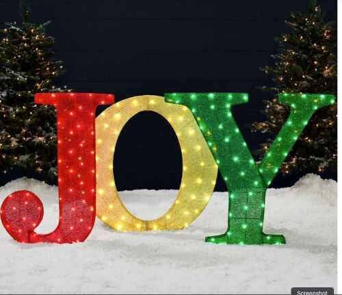3 Piece 3D Lighted Christmas JOY Yard Decoration - Lot 99