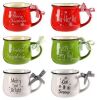 6-Piece Christmas Coffee Mugs Set for Holiday Drinks, 12 oz. Red Ceramic Holiday Mugs for Hot Cocoa, Home Office - Thumbnail 1