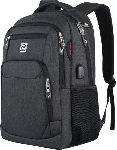 Slim Business Travel Laptop Backpack - USB Port, Anti Theft, Water Resistant - Fits 15.6 Inch Laptop - Lot 6368