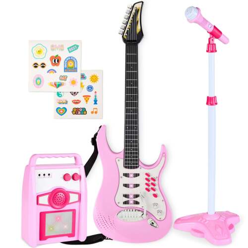 Kids Electric Guitar Toy Play Set w/ 6 Songs, Microphone, Amp - Lot 6565
