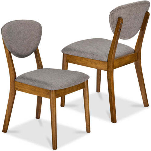 2-Piece Mid-Century Modern Wood &Upholstered Dining Chair Set - Lot 6867