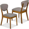 2-Piece Mid-Century Modern Wood &Upholstered Dining Chair Set - Thumbnail 1