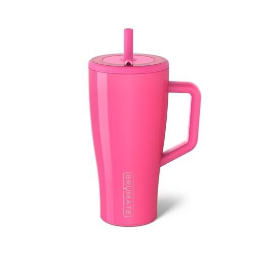 30 oz Tumbler with Handle and Straw | 100% Leakproof Insulated Water Bottle Tumbler with Lid and Flexible SoftSip Straw | Made of Stainless Steel | Cup Holder Friendly - Lot 6901