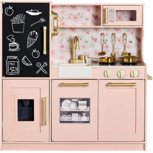 Pretend Play Kitchen Wooden Toy Set for Kids with 11 Accessories - Lot 6904