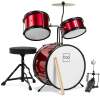 Kids Beginner 3-Piece Drum, Musical Instrument Set w/ Sticks, Stool, Pedal - Thumbnail 1