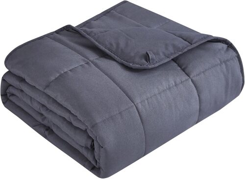 Topcee Weighted Blanket for Adults (15 lbs, 48" x 72") Twin Size Soft Cooling Heavy Blanket Sleeping, Apply to 130-160 lbs Body, Thick Breathable Blanket with Glass Bead, Easy Care - Lot 6925