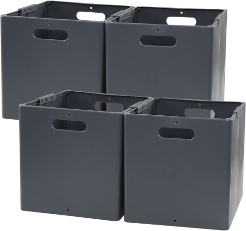 11 Inch Collapsible Plastic Storage Cubes, 4 Packs - Lot 6931