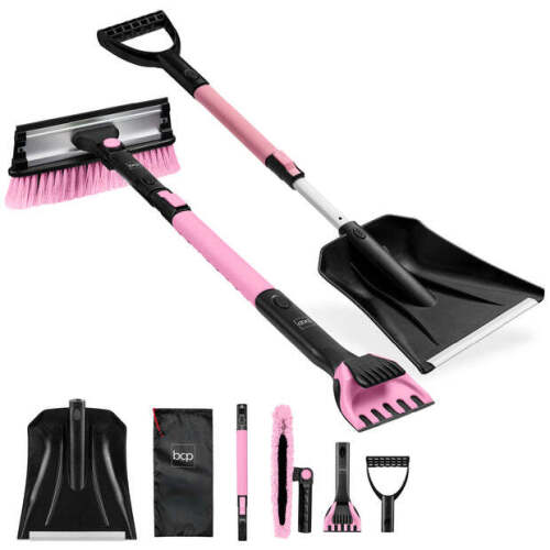 4 in 1 Snow Brush with Shovel, Ice Scraper & Squeegee w/Storage Bag - Lot 6946