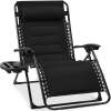 Oversized Padded Zero Gravity Chair, Folding Recliner w/ Headrest, Side Tray - Thumbnail 1