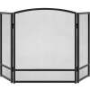 3-Panel Simple Steel Mesh Fireplace Screen w/ Worn Finish - 47.5x27.25in - Thumbnail 1
