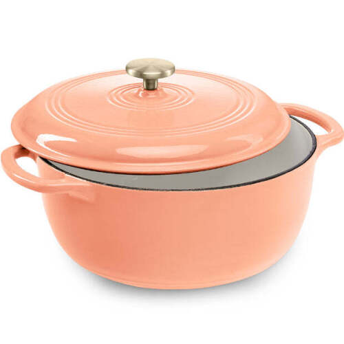 Cast-Iron Dutch Oven Kitchen Cookware w/ Enamel, Handles - 6qt - Lot 6993