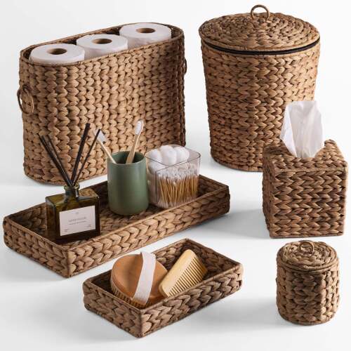 6-Piece Water Hyacinth Bathroom Set - Lot 7004