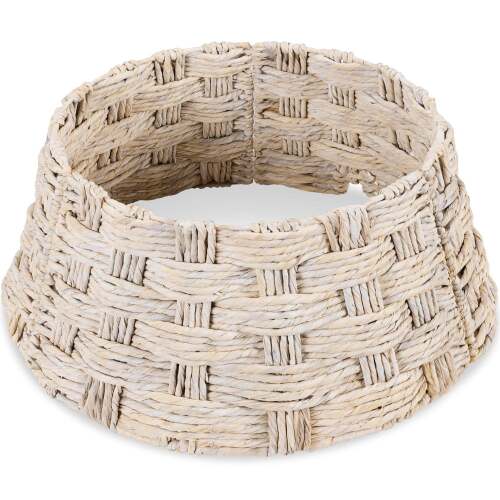 Basket Woven Hyacinth Christmas Holiday Tree Collar - 24in - Lot 7028