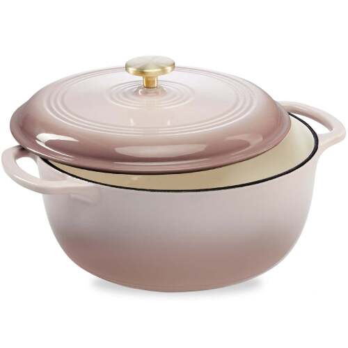 Cast-Iron Dutch Oven Kitchen Cookware w/ Enamel, Handles - 6qt - Lot 7053