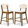 Set of 2 Modern Counter-Height Bar Stool Set W/ Upholstered Seat Cushion - Thumbnail 1