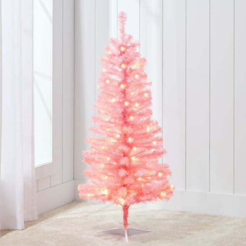 4ft Prelit Colored Christmas Tree, Artificial Tree Holiday Decor w/ LED Lights - Lot 7063