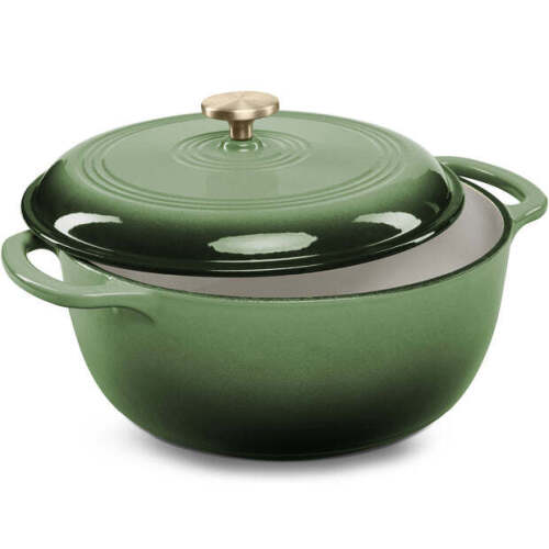 Cast-Iron Dutch Oven Kitchen Cookware w/ Enamel, Handles - 7.5qt - Lot 7077