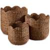 Scalloped 3PC Water Hyacinth Nesting Baskets - Thumbnail 1