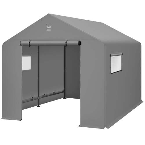 Outdoor Fabric Storage Shed w/ Metal Frame, Dual Zipper Doors - 10x8ft - Lot 7099