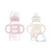 Dr. Brown's Milestones Wide-Neck Sippy Spout Bottle with 100% Silicone Handles, Easy-Grip Handles with Soft Sippy Spout, 9oz/270mL, Light-Pink & Ecru, 2-Pack, 6m+ - Thumbnail 1