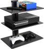 Floating Wall Mounted Shelf AV Mount Shelf - Holds up to 16.5lbs - DVD DVR Component Shelf with Strengthened Tempered Glass - Perfect for DVD Players, TV Box and Cable Box - Thumbnail 1