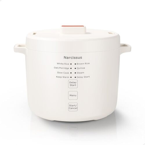 3.5-Cup Rice Cooker for 1-3 People, Multifunctional for Rice, Oatmeal, Quinoa - Slow Cook, Steam, Cook Rice & Steam Dish Together - Lot 7116