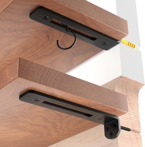 4 Pack 8 Inch Shelf Brackets,1/5" Thick Heavy Duty L Floating Shelf Bracket,Openwork Hidden Shelf Bracket for Shelves Support - Lot 7117