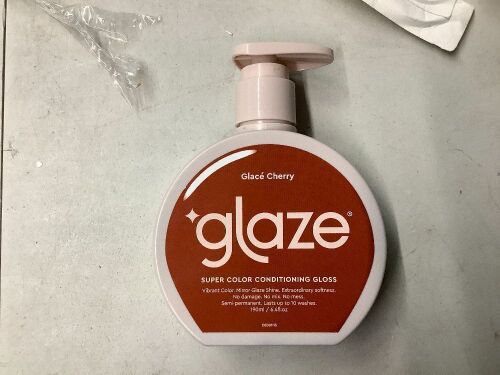 Glaze Supergloss Color Conditioning Gloss – Hydrating Semi-Permanent Color Hair Gloss & Shine Boost – 6.4 Fl Oz - Vibrant Red - Glace Cherry - Lot 7122