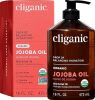 Cliganic Organic Jojoba Oil 16oz with Pump, 100% Pure | Bulk, Moisturizing Oil for Face, Hair, Skin & Nails - Thumbnail 1