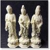 3 Pieces White Guanyin Buddha Statue Modern Handmade Sculpture Western Three Sacred Home Decoration - Thumbnail 1
