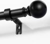 Joydeco Black Curtain Rods for Windows 32 to 120 inches, 1 inch Diameter Heavy Duty Adjustable Curtain Rods for Bedroom, Sliding Glass Doors, Outdoor, Patio - Thumbnail 1