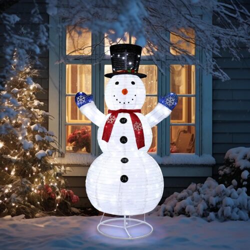 Lighted Snowman Christmas Decorations Outside w/ 200 LED Lights