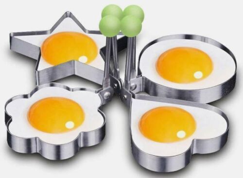 120 PC - Stainless Steel Non-Stick Fried Egg Pancake Ring Molds - Lot 7536