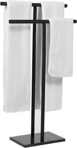 Free Standing Towel Rack, Matte Black - Lot 434