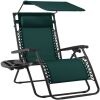 30" Wide Folding Zero Gravity Patio Lounge Chair w/Adjustable Canopy Shade - Thumbnail 1