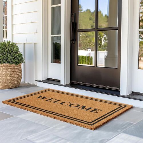 Barnyard Designs Natural Coco Coir Heavy Duty Welcome Doormat 48" - Lot 459