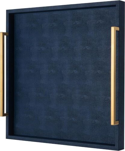 Large Navy Blue Decorative Ottoman Tray - Lot 460