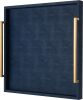 Large Navy Blue Decorative Ottoman Tray - Thumbnail 1