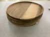 Lot of (5) Round Wooden Decorative Serving Tray 13.8 Inch - Thumbnail 1