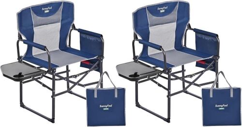 SUNNYFEEL Camping Directors Chairs, 2 Pack - Lot 489