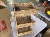 3-Tier Water Hyacinth Rolling Utility Cart w/ Weaved Baskets Natural - Missing Wheels - Thumbnail 2