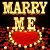 Marry Me Light Up Letters Proposal Decorations with LED Heart Candles & Rose Petals - Thumbnail 1